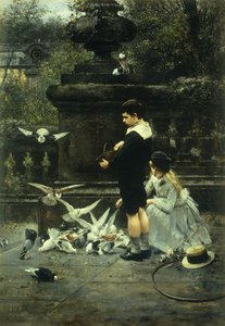 Alimentando a las palomas, 1887