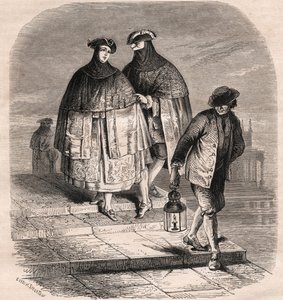 La Puerta de la Linterna en Venecia en el siglo XVIII - Dibujo de Viollat por Gaetano Zompini (1700-1778) - Los Oficios de Venecia de Eugene Joseph (after) Viollat