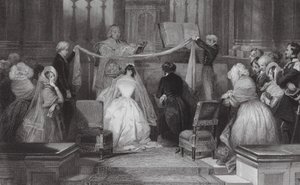 Un matrimonio francés en St Roch, París (grabado)