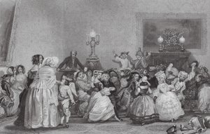 Baile de disfraces juvenil, París (grabado) de Eugene Louis (after) Lami