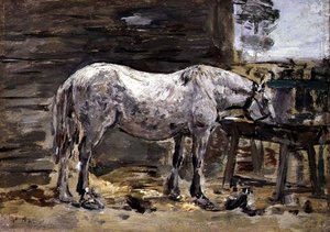 Un caballo bebiendo, c.1885-90