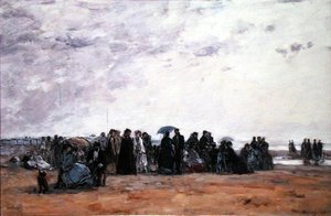Un lugar de baño junto al mar de Eugene Louis Boudin