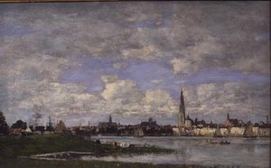 Amberes desde la Punta de Flandes de Eugene Louis Boudin