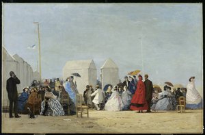 Playa cerca de Trouville, 1864 de Eugene Louis Boudin