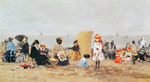 Escena de playa, Trouville, 1881 de Eugene Louis Boudin