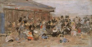 Playa en Trouville, 1890 de Eugene Louis Boudin