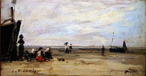 Escena de playa de Eugene Louis Boudin