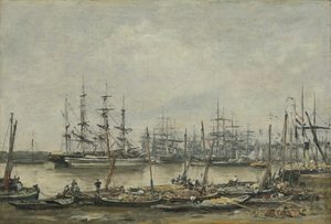 Burdeos, los muelles de Eugene Louis Boudin