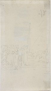 Mujeres bretonas en la playa de Eugene Louis Boudin