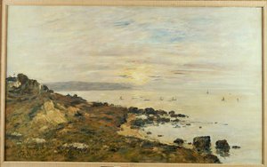 Acantilados en Benerville, atardecer, 1897 de Eugene Louis Boudin
