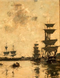 Deauville: Goletas ancladas, 1887 de Eugene Louis Boudin