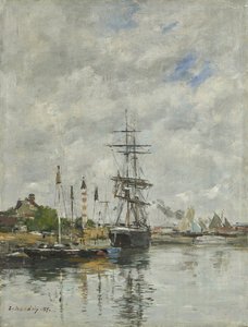 Deauville, la cuenca del barco, 1887 de Eugene Louis Boudin