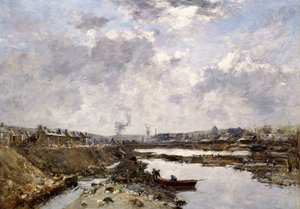 Fecamp, el Puerto Trasero en Construcción, 1883 de Eugene Louis Boudin