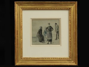Figuras en una playa, c.1860 de Eugene Louis Boudin