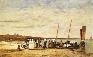Pescadoras desembarcando de Plougastel, 1870