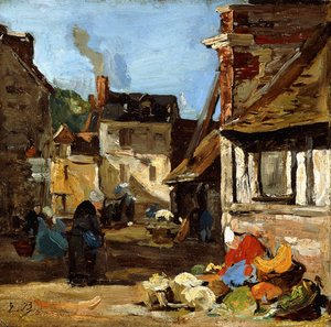 Honfleur, mercado de Saint-Catherine, 1867-1870 de Eugene Louis Boudin