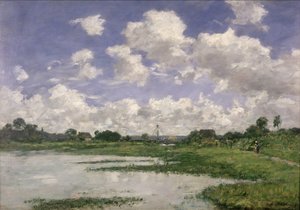 Paisaje, río Touques, 1891 de Eugene Louis Boudin
