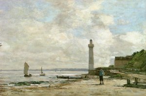 Faro en Honfleur, 1864-66 de Eugene Louis Boudin