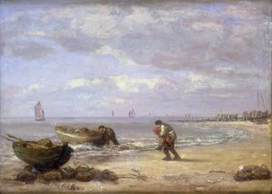 Marea baja cerca de Honfleur de Eugene Louis Boudin