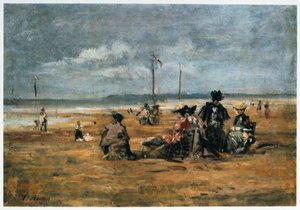 En la playa, 1880 de Eugene Louis Boudin