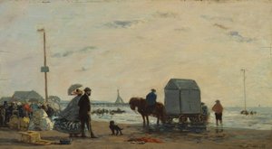 En la playa de Trouville de Eugene Louis Boudin