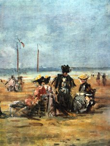En la playa (detalle), 1880 de Eugene Louis Boudin