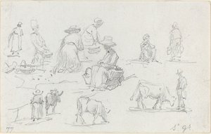 Campesinos y vacas [recto], 1877 de Eugene Louis Boudin