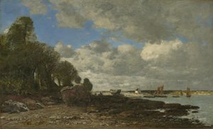 Plougastel, el cruce del ferry, 1873 de Eugene Louis Boudin