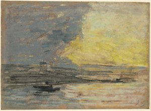 Costa, Puerto de Honfleur de Eugene Louis Boudin