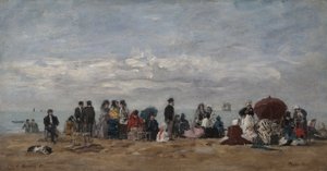 La playa en Trouville, 1871 de Eugene Louis Boudin