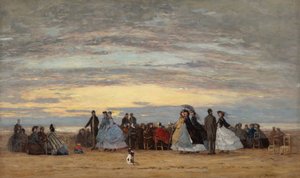 La playa en Villerville, 1864 de Eugene Louis Boudin