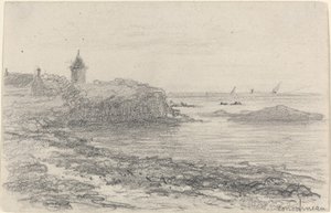 La costa en Concarneau, mediados-finales del siglo XIX de Eugene Louis Boudin