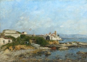 Las Fortificaciones en Antibes, Francia de Eugene Louis Boudin