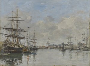 El Puerto de Le Havre, c.1885-90 de Eugene Louis Boudin