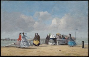 El muelle en Trouville, 1864 de Eugene Louis Boudin