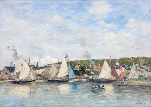El puerto de Trouville de Eugene Louis Boudin