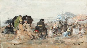 Trouville, escena de playa, 1886 de Eugene Louis Boudin