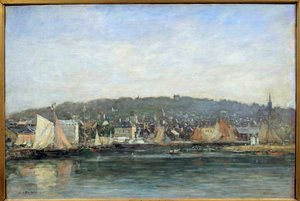 Vista del puerto de Trouville de Eugene Louis Boudin