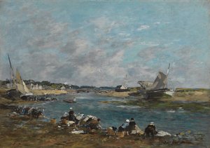 Lavanderas en las orillas del río Touques de Eugene Louis Boudin