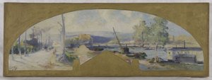 Boceto del ayuntamiento de Issy-les-Moulineaux: La Seine à Issy-les-Moulineaux, hacia 1901 (óleo sobre lienzo)