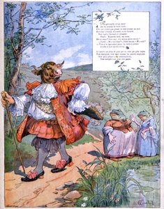 La rana que aspiraba a ser tan grande como el buey, c. 1900 (grabado ) de Eugene Louis Gillot