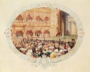 Interior del Teatro de Su Majestad, cierre de la temporada de 1841 - Despedida de Mlle Rachel de Eugene Louis Lami