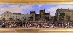 El atentado de Giuseppe Fieschi contra Luis Felipe I el 28/07/1835 (detalle) de Eugene Louis Lami