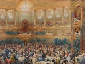 La cena en Versalles en presencia de Napoleón III, 1854 de Eugene Louis Lami