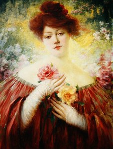 Niña con rosas, c.1900 de Eugene Louis Leopold Tripard Zigliara