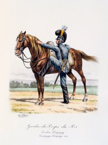 Gardes-du-Corps de Roi, Caballero de Equipaje, Campaña Española de Eugene Titeux