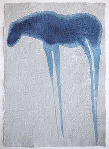Caballo azul2, 2023 (pigmento, papel hecho a mano)
