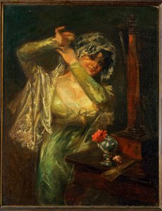 La Maja con la rosa de Eugenio Lucas Velazquez