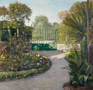 Jardín, cuadro de Eugenio Olivari (1882-1917), óleo sobre cartón, 69x72 cm de Eugenio Olivari