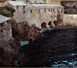 Los arcos de la Abadía de San Fruttuoso, c.1909 de Eugenio Olivari